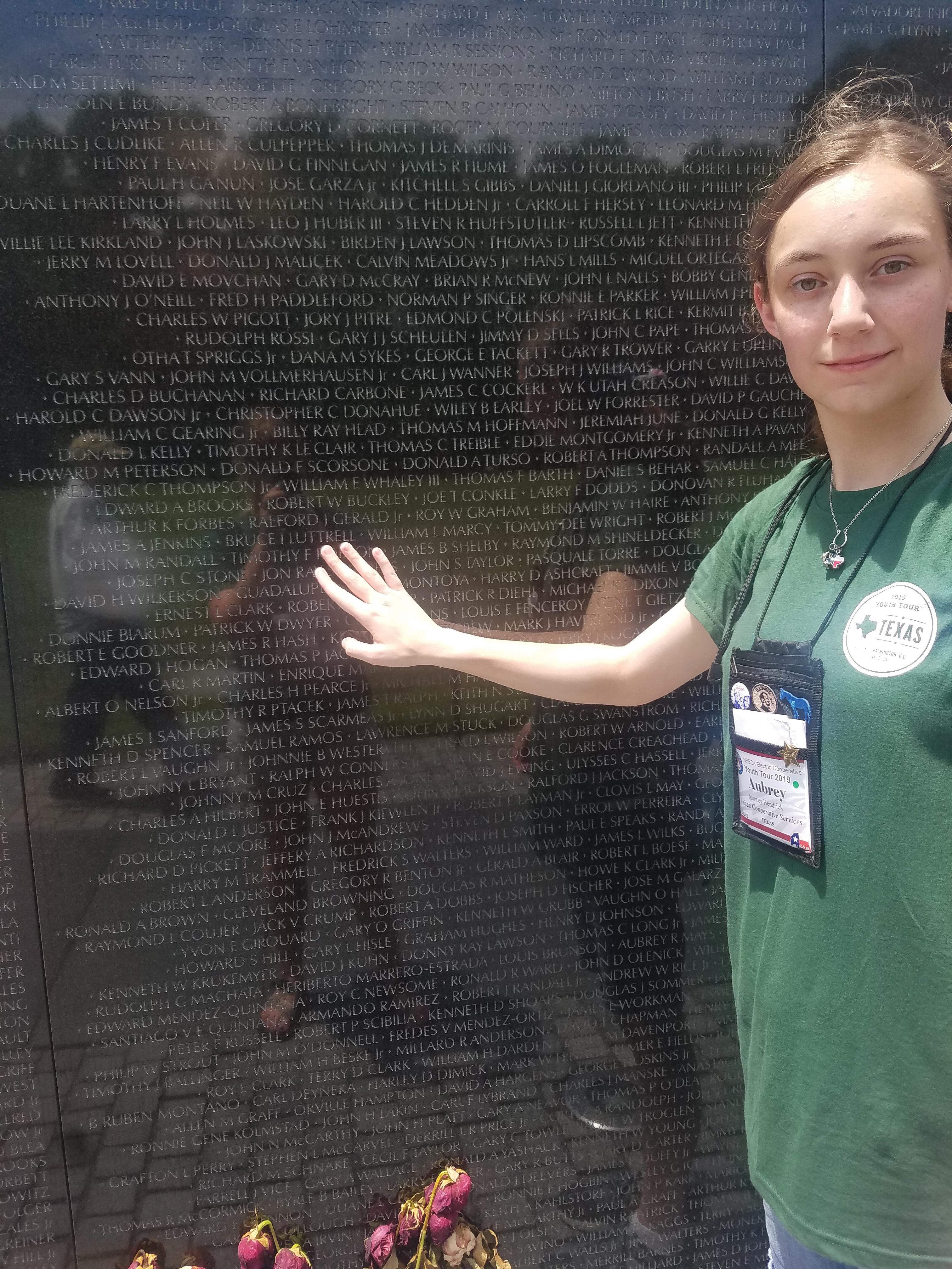 Aubrey Hendrick experiences the Vietnam War Memorial on a whole new level. 