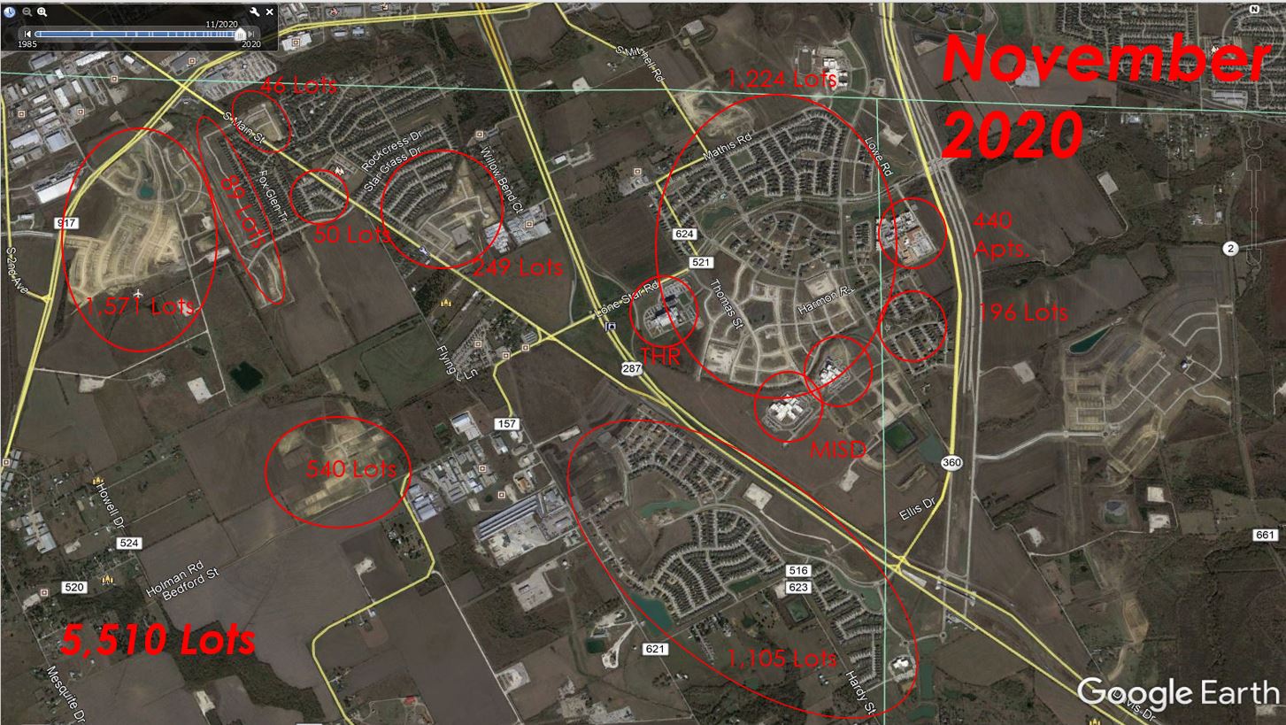  The two Google Earth images show the rapid changes occurring around the Mansfield area, one of the largest growth areas in United’s service territory. 