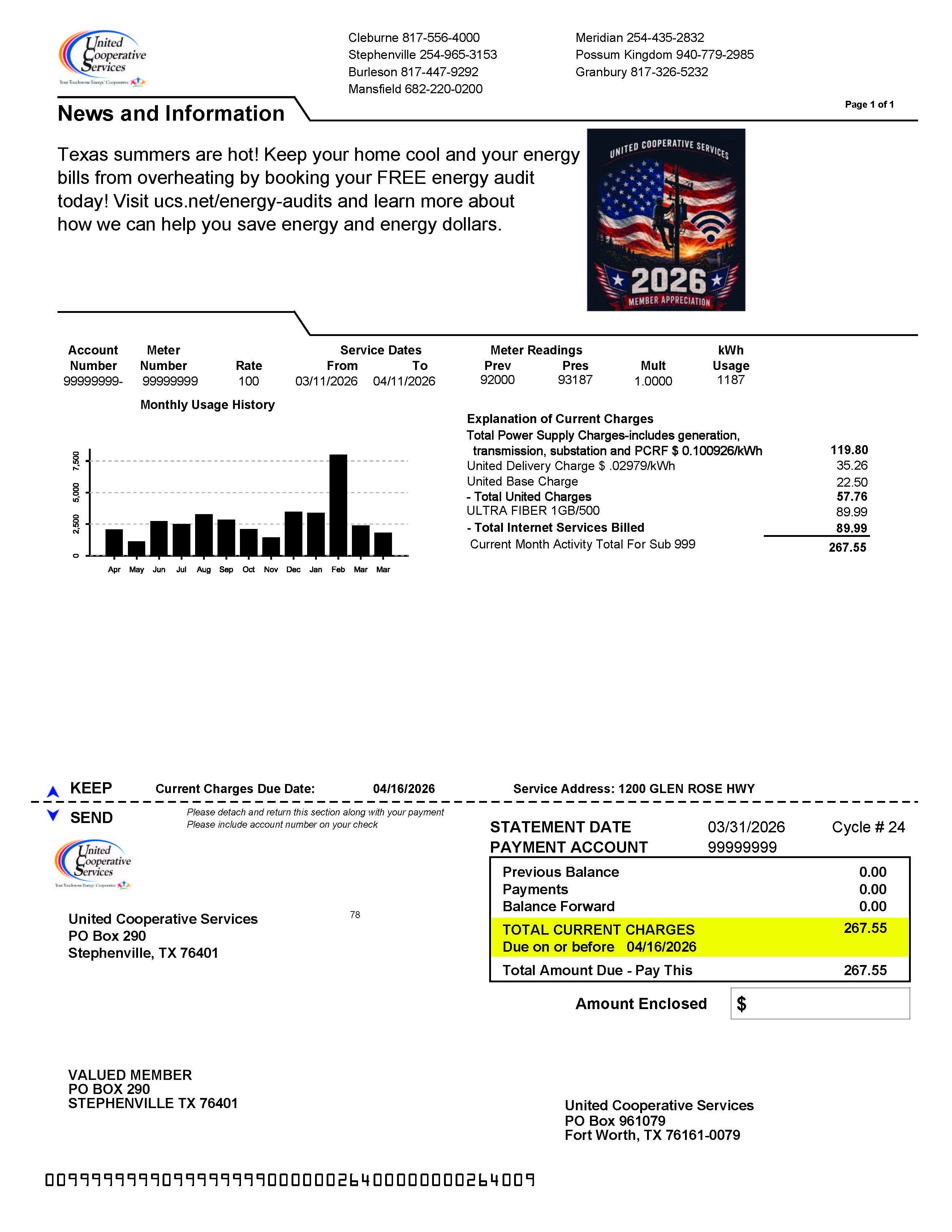image of sample bill