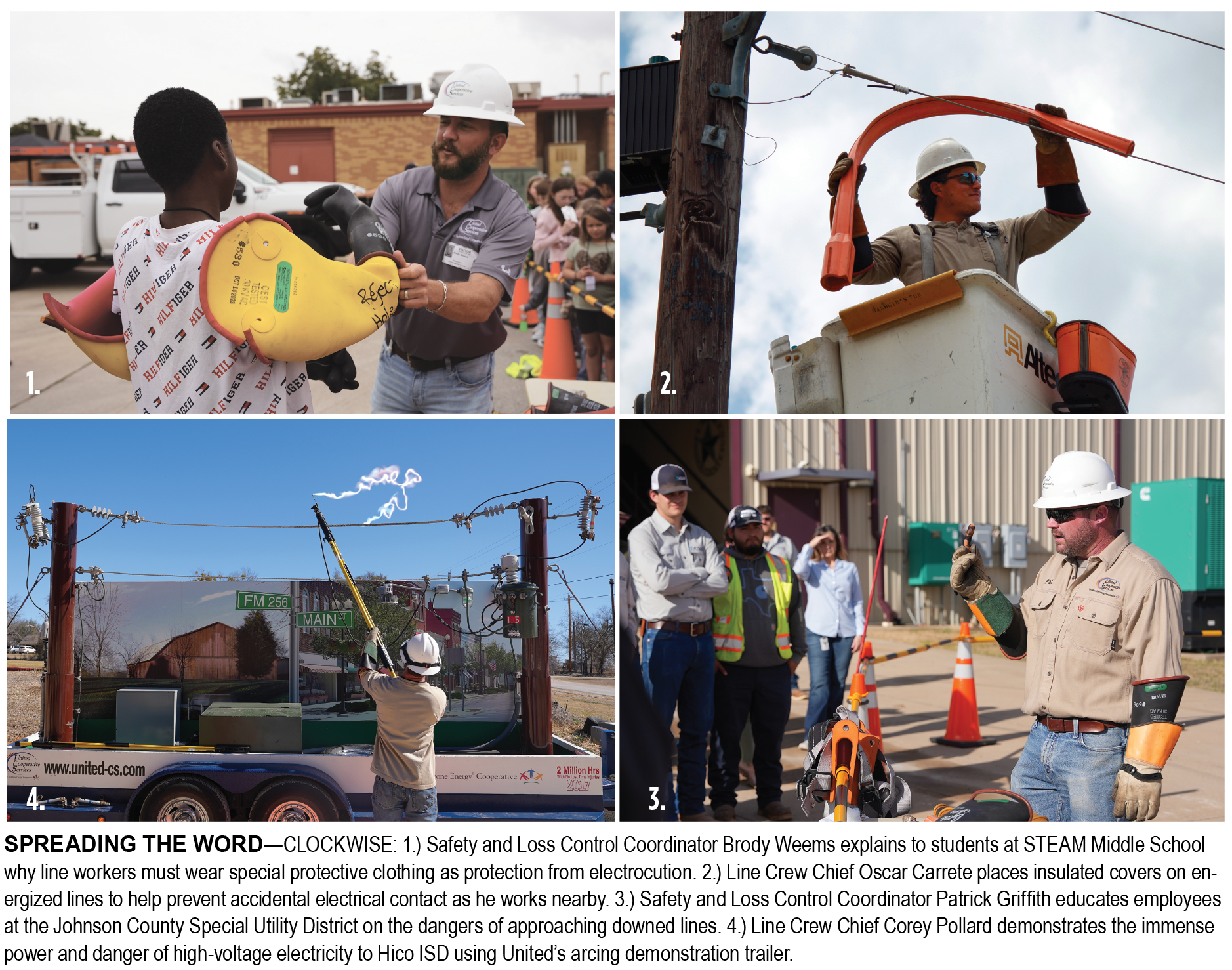 photo collage of safety programs at United 
