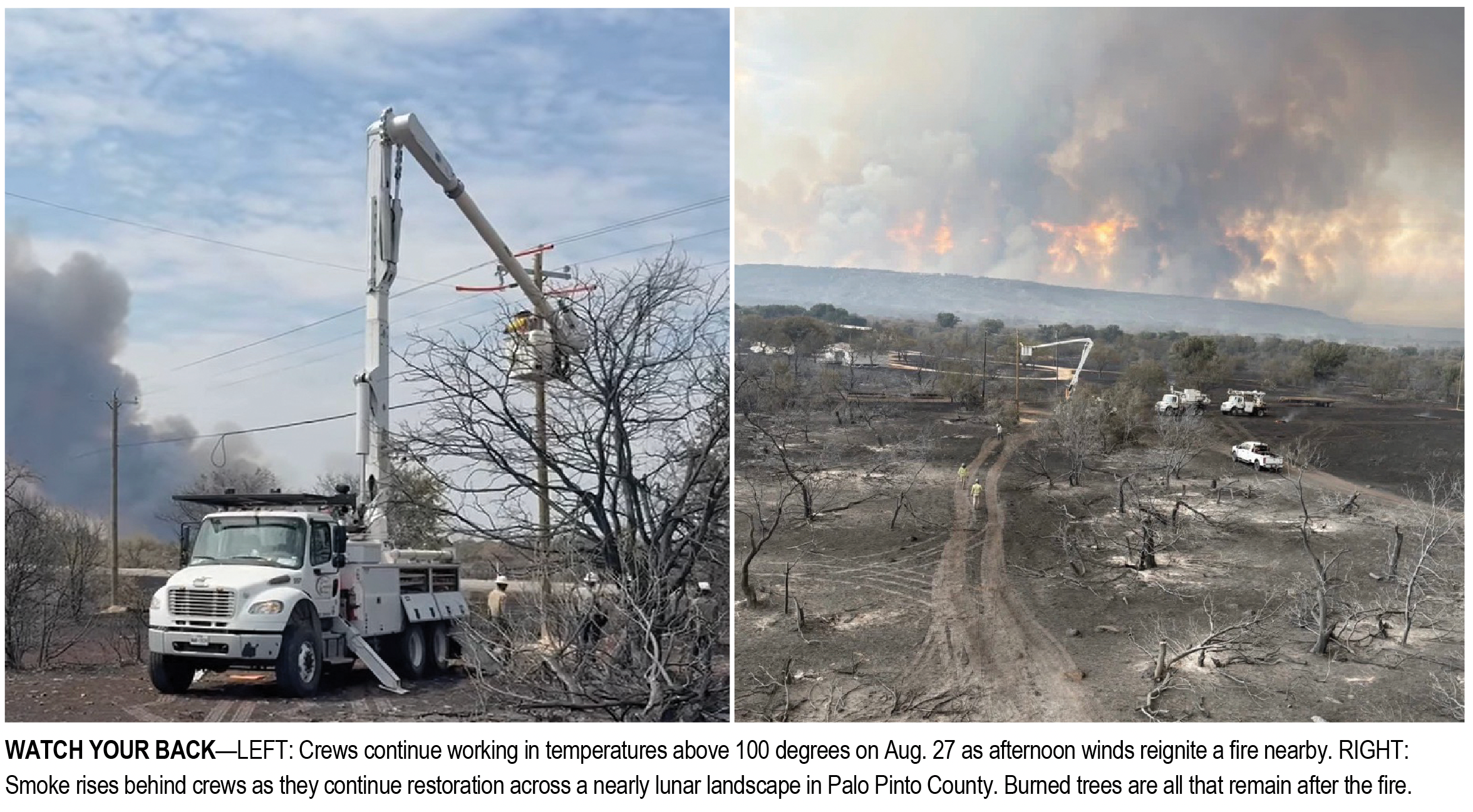 Photo collage of fire damage