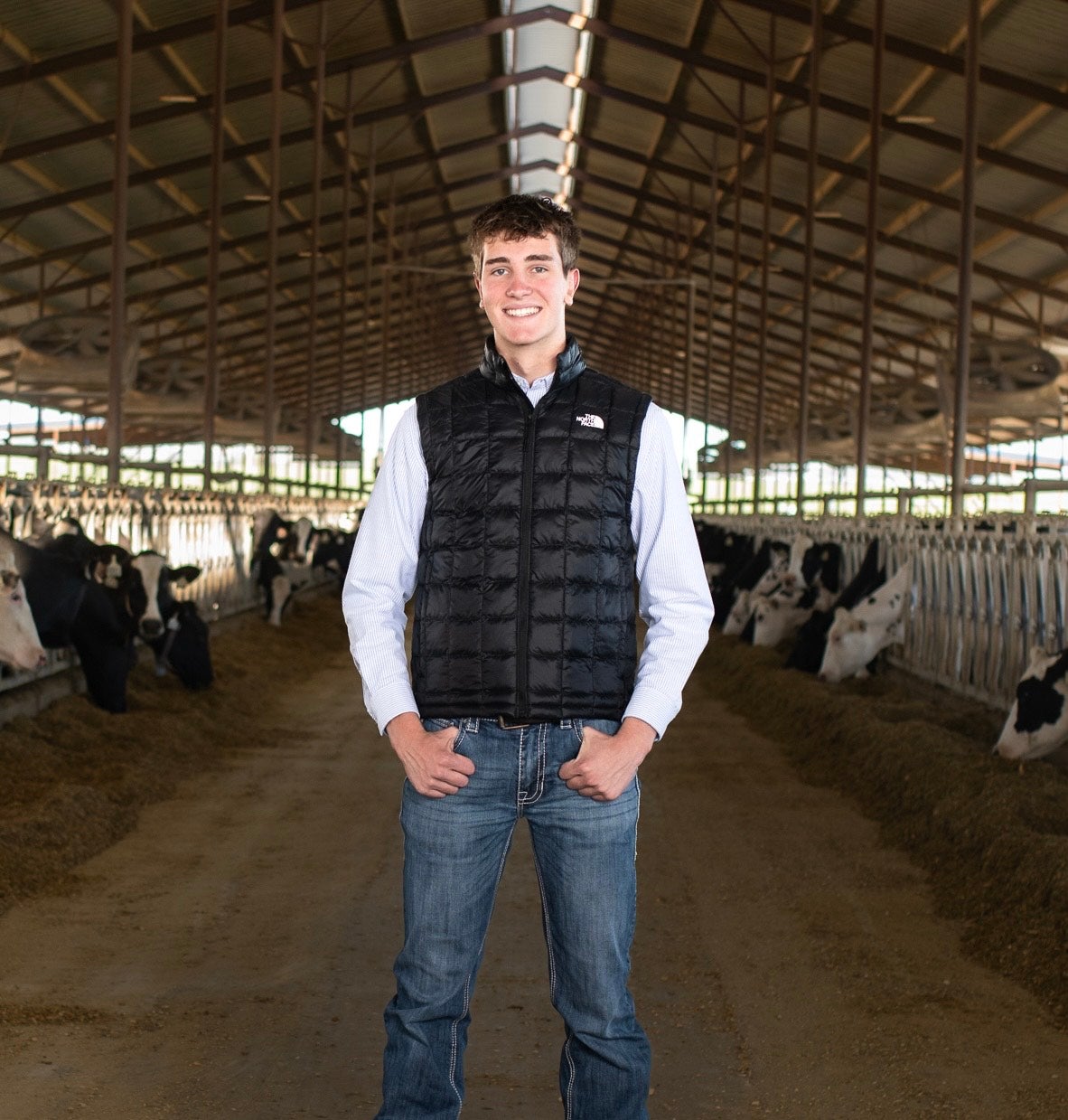 Tom Kuiper in dairy barn