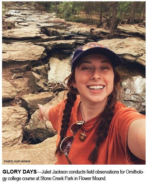 Juliet Jackson at a creek doing environmental studies.