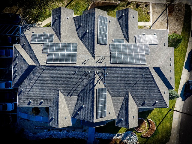 Solar panels on house.