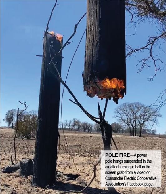 burnt electrical pole