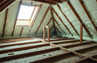 Image of blown in attic insulation 
