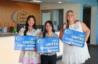 Image of the three individuals who won top 3 United scholarships for 2025