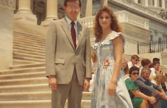 U.S. Rep. Joe Barton with D'Arla Tyler in 1988.