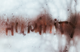Is it the heat or the humidity? Humidity and moisture on a window.