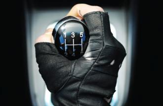Stuck in first gear stick shift with hand.