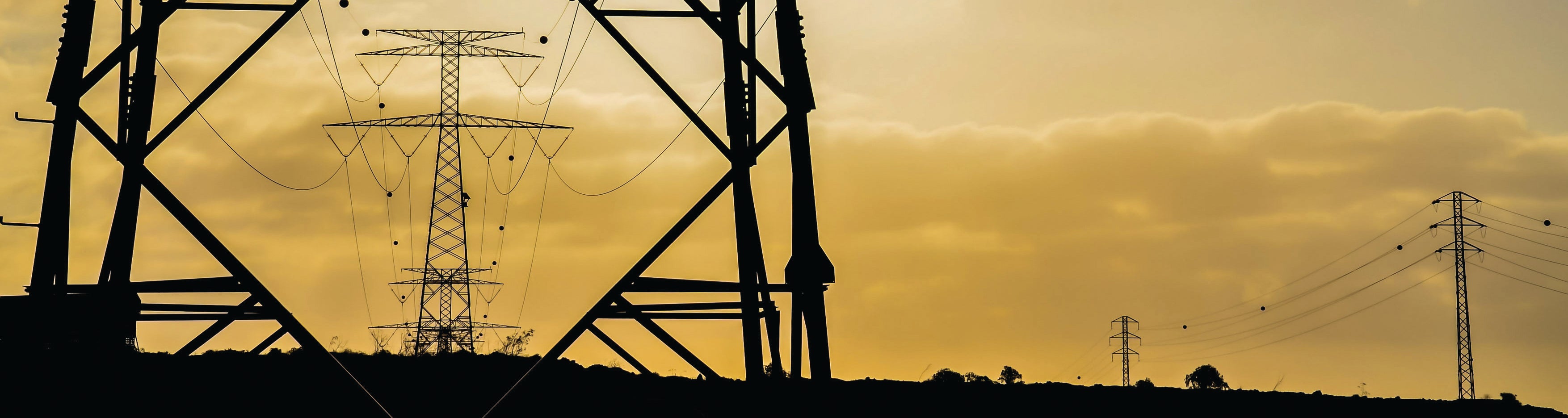 Transmission lines silhouette
