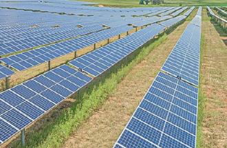 Solar panels in a field